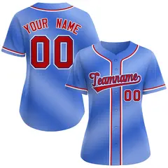 Light Blue Red-Royal Gradient Baseball Jersey