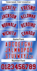 Women's Light Blue Red-Royal Gradient Baseball Jersey 5