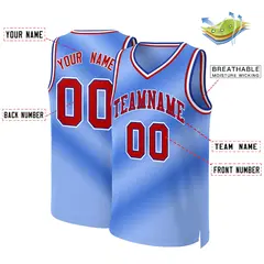 Light Blue Red-Royal Gradient Basketball Jersey 2