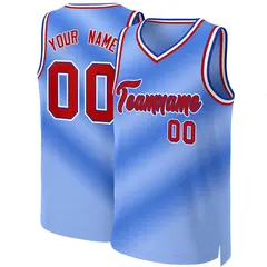 Light Blue Red-Royal Gradient Basketball Jersey 1