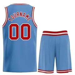 Light Blue Red-White Bull Classic Sets Basketball Jersey 2