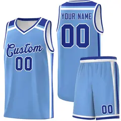 Light Blue Royal Blue White Charge Series Basketball Jersey 1