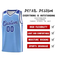 Light Blue Royal Blue White Charge Series Basketball Jersey 2