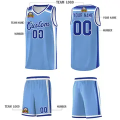 Light Blue Royal Blue White Charge Series Basketball Jersey 5