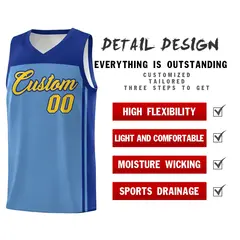Light Blue Royal Classic Sports Uniform Basketball Jersey 2