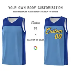 Light Blue Royal Classic Sports Uniform Basketball Jersey 3
