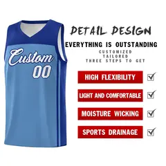 Light Blue Royal Classic Sports Uniform Basketball Jersey 2