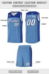 Light Blue Royal Classic Sports Uniform Basketball Jersey 5