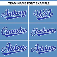 Light Blue Royal Gradient Ribbed Authentic Baseball Jersey 3