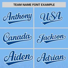Light Blue Royal Gradient Sparkle-Effect Baseball Jersey 3