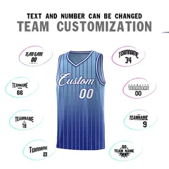 Light Blue Royal Gradient Stripe Basketball Jersey 4