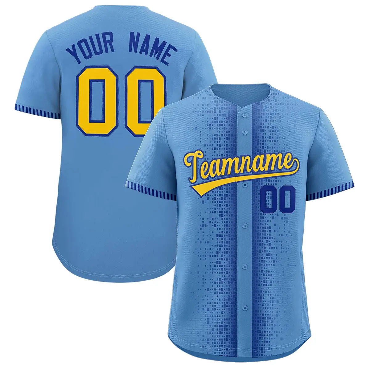 Light Blue Royal Phonetic Rhythm Authentic Baseball Jersey