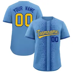 Light Blue Royal Phonetic Rhythm Authentic Baseball Jersey 1