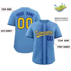 Light Blue Royal Phonetic Rhythm Authentic Baseball Jersey 2