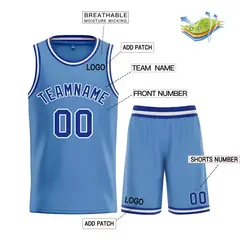 Light Blue Royal White Bull Classic Basketball Jersey 3