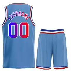 Light Blue Royal White Bull Classic Basketball Jersey 2