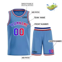Light Blue Royal White Bull Classic Basketball Jersey 3