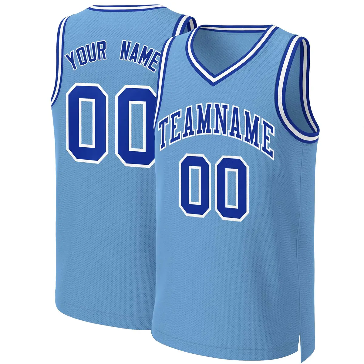 Light Blue Royal-White Classic Basketball Jersey