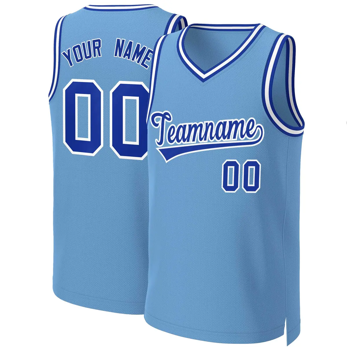 Light Blue Royal-White Classic Basketball Jersey