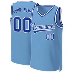 Light Blue Royal-White Classic Basketball Jersey 1