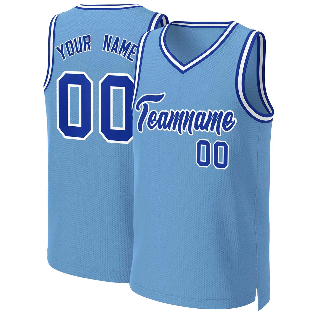 Light Blue Royal-White Classic Basketball Jersey
