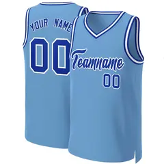 Light Blue Royal-White Classic Basketball Jersey 1