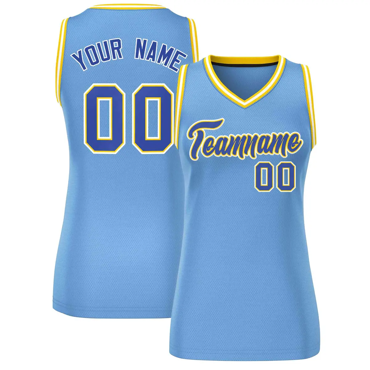 Light Blue Royal White Classic Mesh Women Basketball Jersey