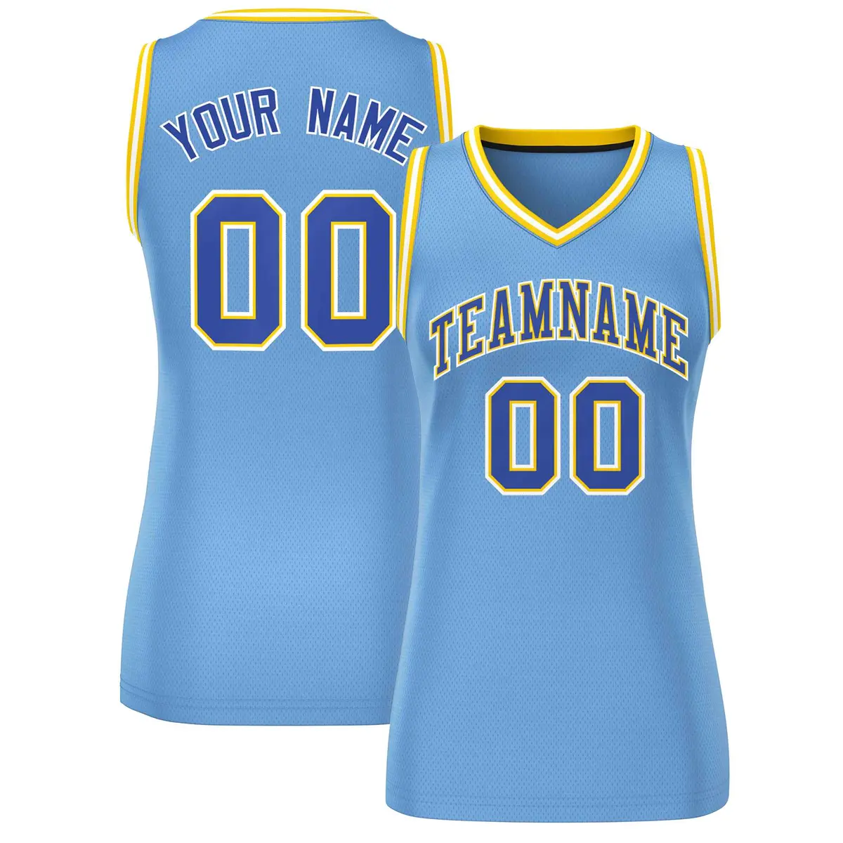 Light Blue Royal White Classic Mesh Women Basketball Jersey