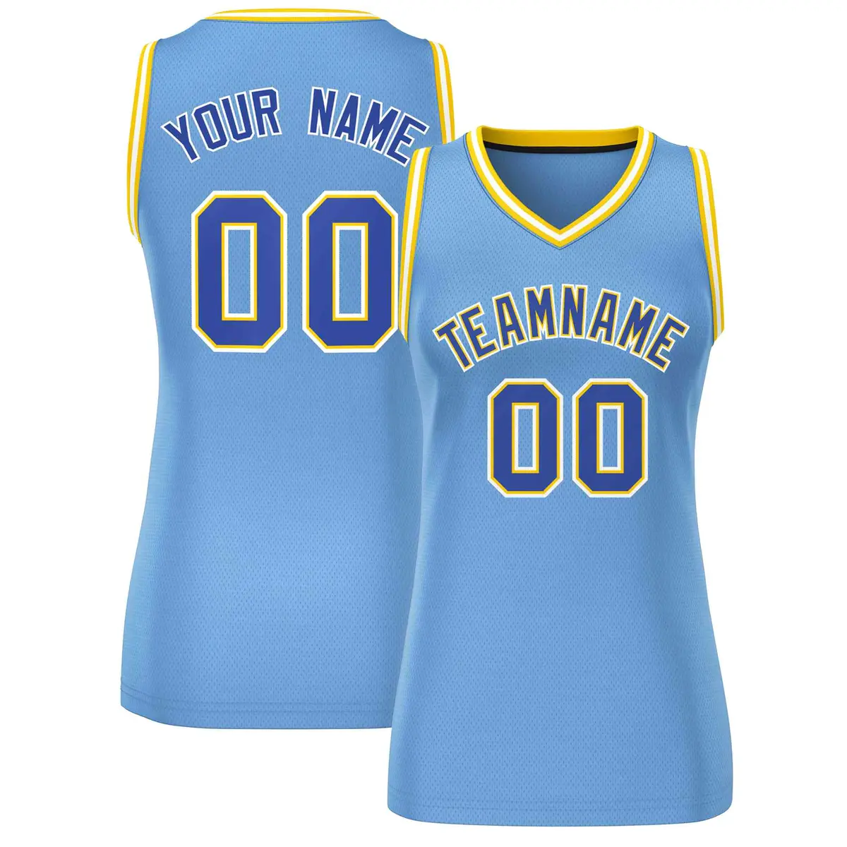 Light Blue Royal White Classic Mesh Women Basketball Jersey