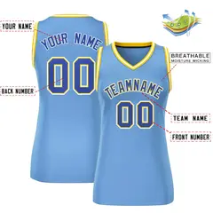 Light Blue Royal White Classic Mesh Women Basketball Jersey 2
