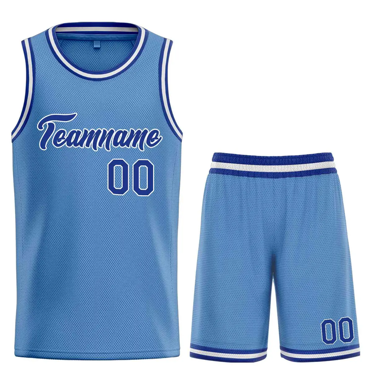 Light Blue Royal-White Heal Classic Basketball Jersey Set