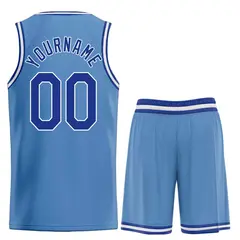 Light Blue Royal-White Heal Classic Basketball Jersey Set 2