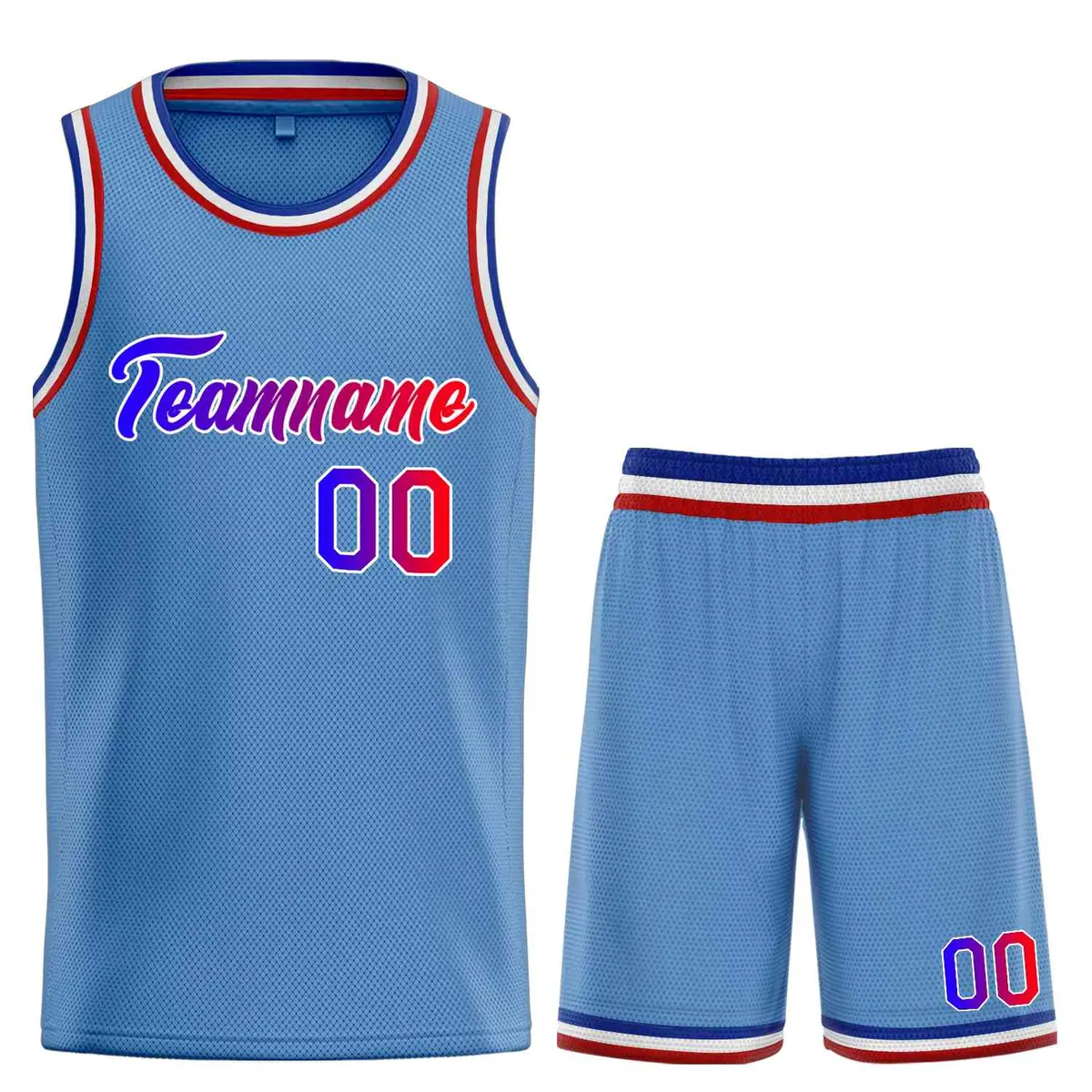 Light Blue Royal-White Heal Classic Basketball Jersey Set