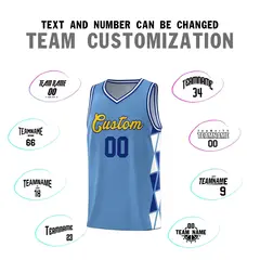 Light Blue Royal-White Triangle Splicing Basketball Jersey 3
