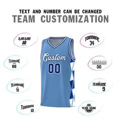 Light Blue Royal-White Triangle Splicing Basketball Jersey 3