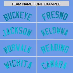 Light Blue Sequined Trim Athletic Basketball Jersey 3