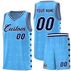 Light Blue Side Blocks Sports Uniform Basketball Jersey