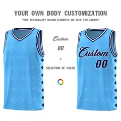 Light Blue Side Blocks Sports Uniform Basketball Jersey 3