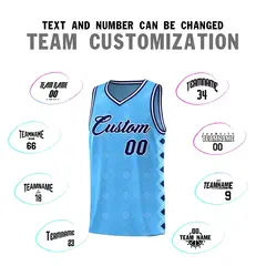 Light Blue Side Blocks Sports Uniform Basketball Jersey 4