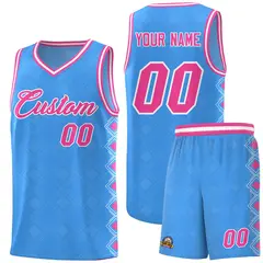 Light Blue Side Blocks Sports Uniform Basketball Jersey