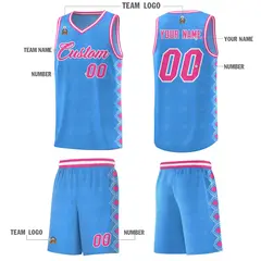 Light Blue Side Blocks Sports Uniform Basketball Jersey 5