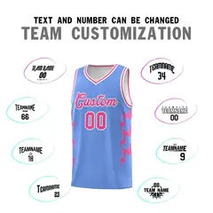 Light Blue Side Lightning Graffiti Basketball Uniform Jersey 4