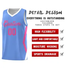 Light Blue Side Rhombus Graffiti Pattern Basketball Jersey 2