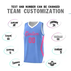 Light Blue Side Rhombus Graffiti Pattern Basketball Jersey 4