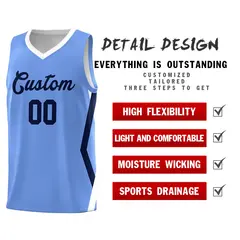 Light Blue Side Rhombus Graffiti Pattern Basketball Jersey 2