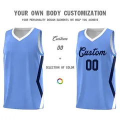 Light Blue Side Rhombus Graffiti Pattern Basketball Jersey 3