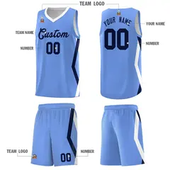 Light Blue Side Rhombus Graffiti Pattern Basketball Jersey 5