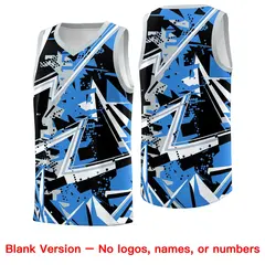 Light Blue Silver Abstract Graffiti Basketball Jersey 6