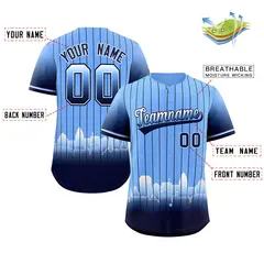 Light Blue Tampa City Silhouette Authentic Baseball Jersey 2