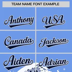 Light Blue Wave Graffiti Pattern Baseball Jersey 3